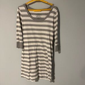 Patagonia Gray and White Striped Dress